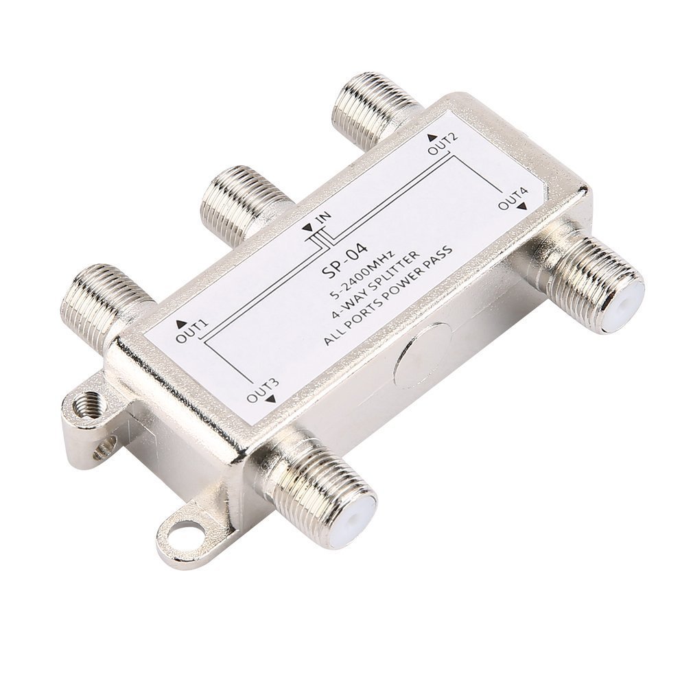 4 Manner 4 Channels Satellite/Antenna/Cable TV Splitter Distributor 5-2400Mhz F Type SP-04 Zinc casting-image-692379905