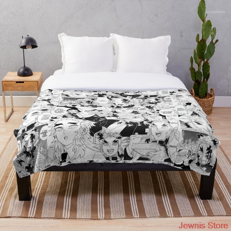 

Blankets Rengoku Aniki Collage Demon Slayer Blanket Warm Cozy Letter Throw Print On Demand Sherpa For Sofa Thin Quilt