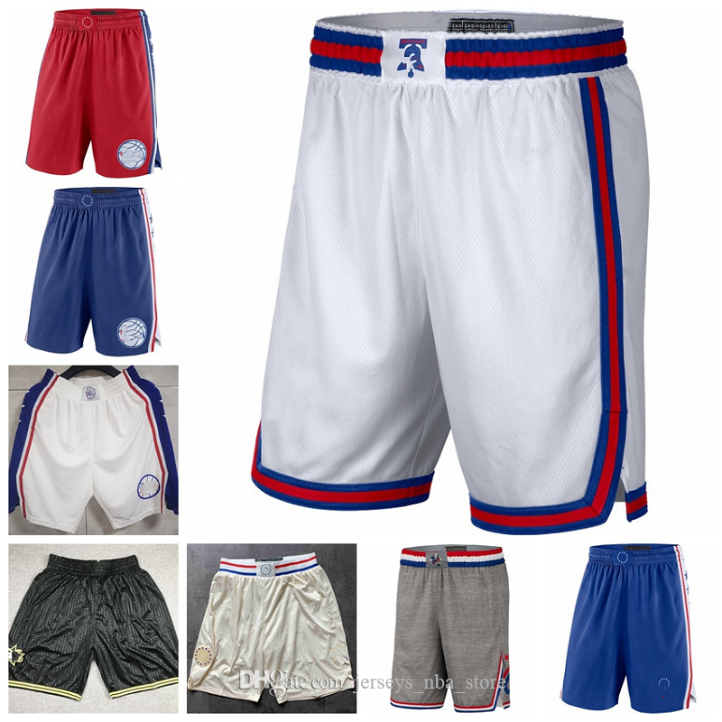 

Philadelphia 76ers Men 2020/21 City Swingman Pants Edition Performance Basketball Shorts, Black;red
