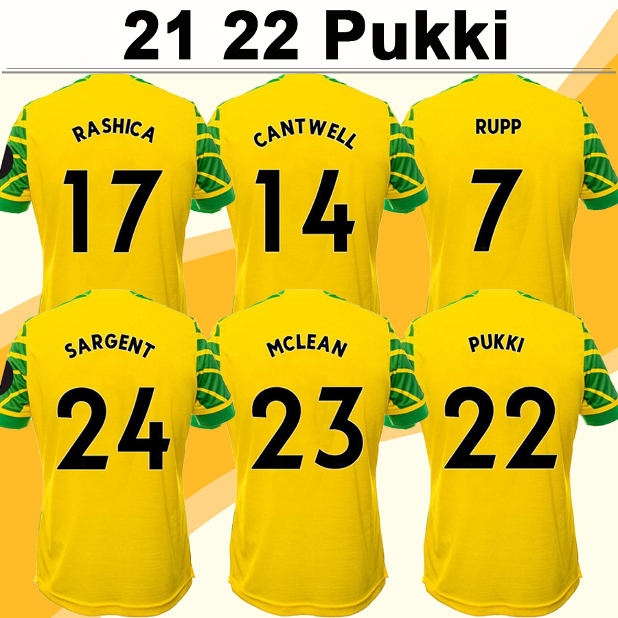 

21 22 PUKKI HUGILL HERNANDEZ Mens Soccer Jerseys SARGENT MCLEAN RASHICA CANTWELL RUPP Home Away Football Shirts Uniforms, Black;yellow