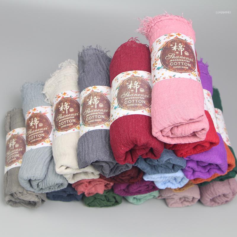 

Scarves 10pcs/lot High Quality Plain 40 Colors Crinkled Bubble Scarf Shawl With Fringes Muslim Hijab Head Wrap Veil1