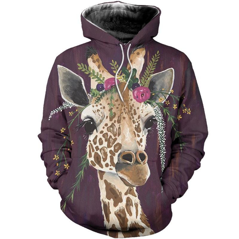 

Men' Hoodies & Sweatshirts 3D Print Giraffe Art Clothes Streetwear Men Women Pullover Funny Unisex Hoodie/Sweatshirt/Zipper Tops Y-0309, Beige