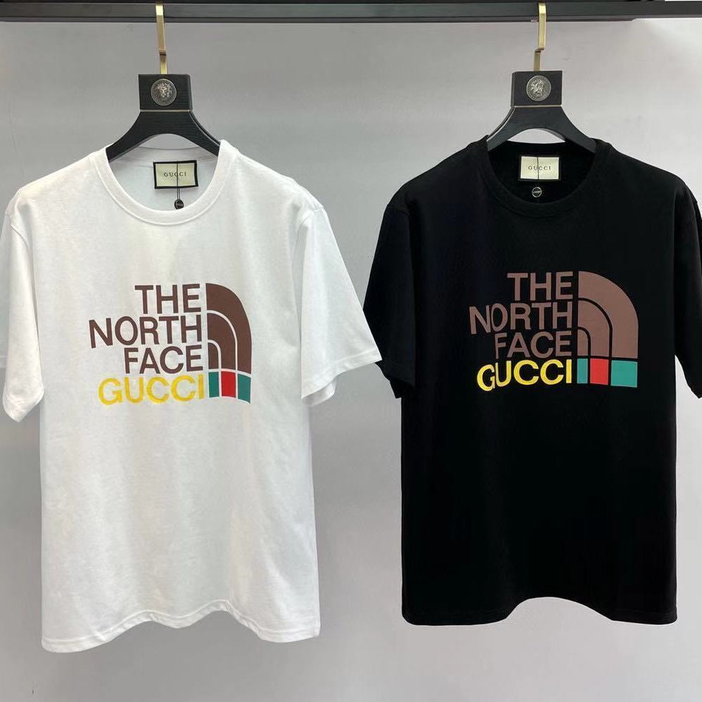 

Correct version 2021 spring and summer new Gu co branded TNF Luhan same short sleeve T-shirt, White;black