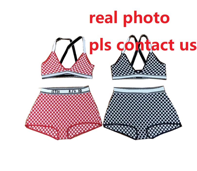 

Simple Fashion Beach Bra Briefs Set Womens Famous Letters Knitted Underwear Summer Pool Spa Swimwear Lingerie, Red