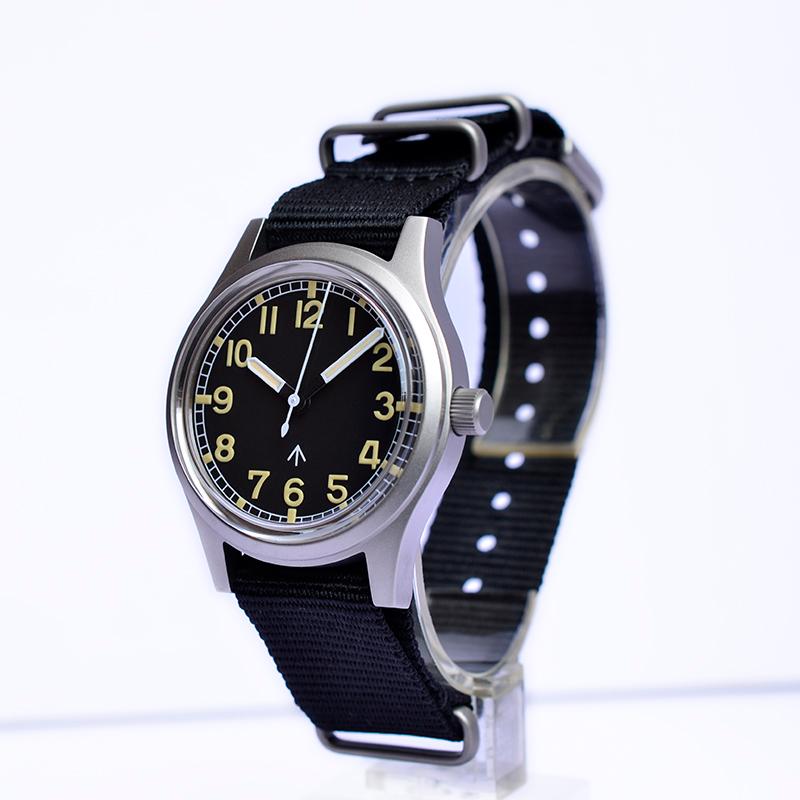

Wristwatches Blank Dial Small Watch NH35 Nato Strap Wristwatch Jam Tangan Military W10 Vintage Automatic, Nato nylon
