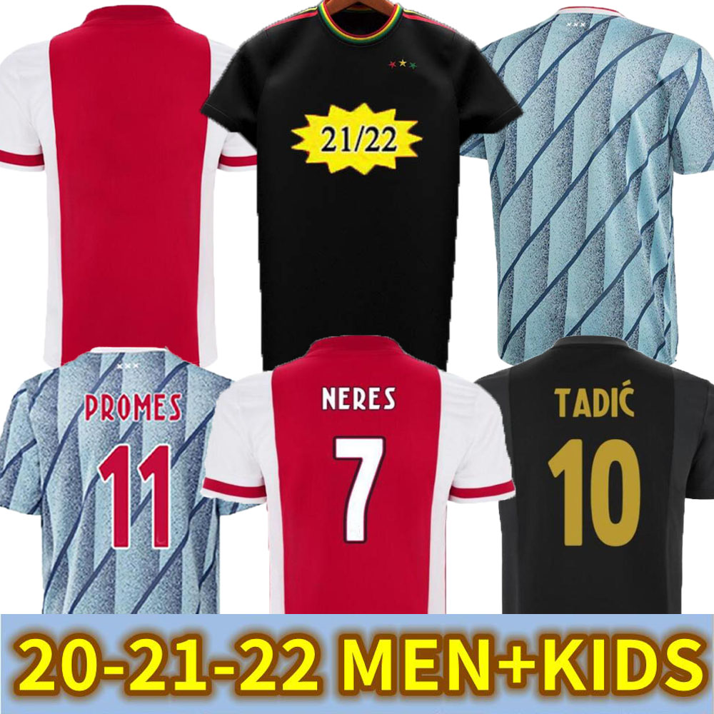 

20 21 ajax amsterdam soccer jersey FC 50th Third place KUDUS ANTONY BLIND PROMES TADIC NERES CRUYFF men + kids kit football shirt uniforms 21 22, Black;yellow