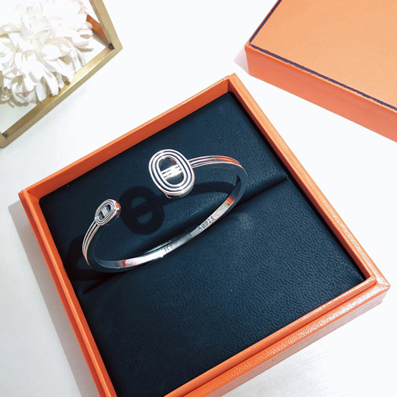 

Famous Brand H-shaped Opening Ladies Bracelet New Fashion Classic Designer Bracelet Luxury Jewelry Women Bangle Bracelet And Original Box