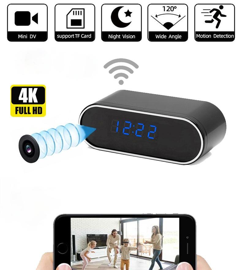 

Mini Cameras HD Clock Camera Wireless WIFI Micro Infrared Night Vision Alarm Recorder Home Security Nanny Surveillance