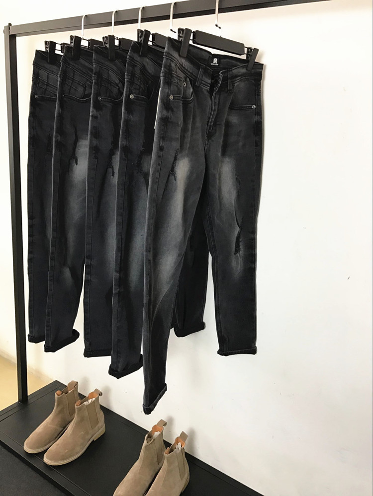 

Black Multicolor Paint Jeans Slim Skinny Fit Stretch Jean Men Streetwear, Blue