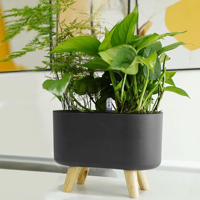 

Planters & Pots Lazy Automatic Flower Pot Self-Watering Plastic Flowerpot Garden Home Office Desktop Decor With Water Level Indicator