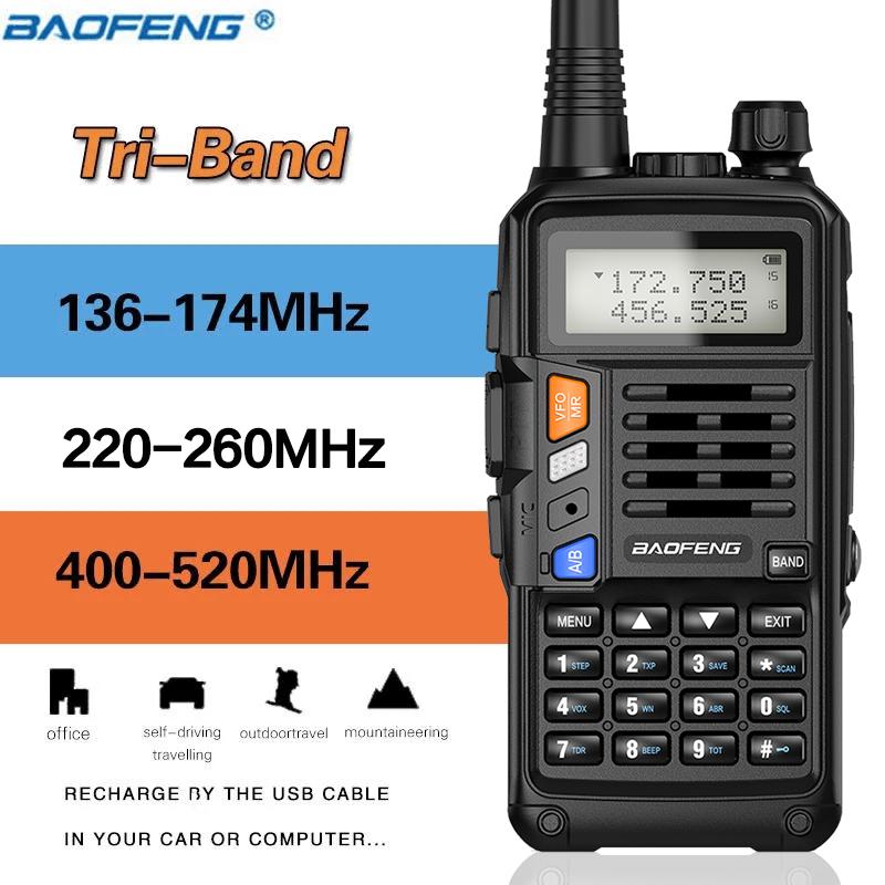 

Walkie Talkie BaoFeng Tri-Band Radio UVS9 PLUS 10W Usb Charger Powerful Two Way 220-260Mhz FM Transceiver Upgrade UV 5R