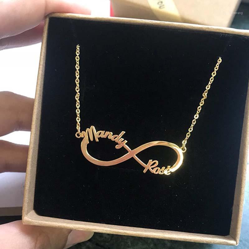 

Stainless Steel Titanium Inlaid Letter Eight Chain Necklace Fashion Women's 18-karat Gold Pendant Chains