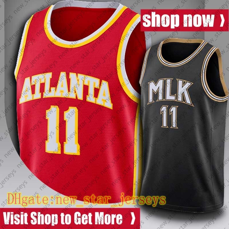 

Trae 11 Young Jerseys MLK Jersey Spud 4 Webb Jerseys Dr. Martin Luther King Jr Black Jersey Atlanta Hawks City Edition Jersey, Black;red