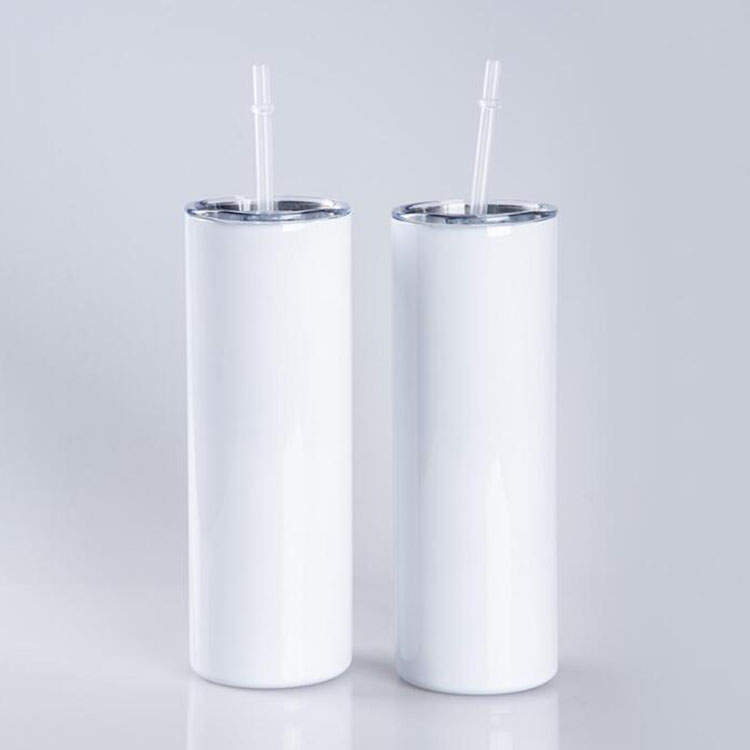

Hot Sell DIY Double walled 20oz 600ml White Heat Pressing Skinny tumbler stainless steel blanks sublimation cup For Drinking