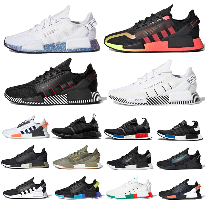 

White Speckled R1 V2 Mens Running Shoes Dazzle Camo Core Black Grey Gradient Neon Aqua Tones Mexico City Munich Olive Oreo Men Women Basketball Sneakers, Color#9