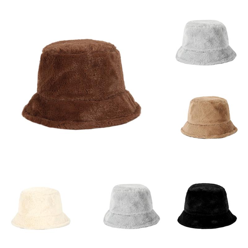 

Wide Brim Hats 2021 Fashion Women's Hat Lady Autumn Winter Fisherman Female Soft Warm Bucket Cap For Women Girls, Khaki