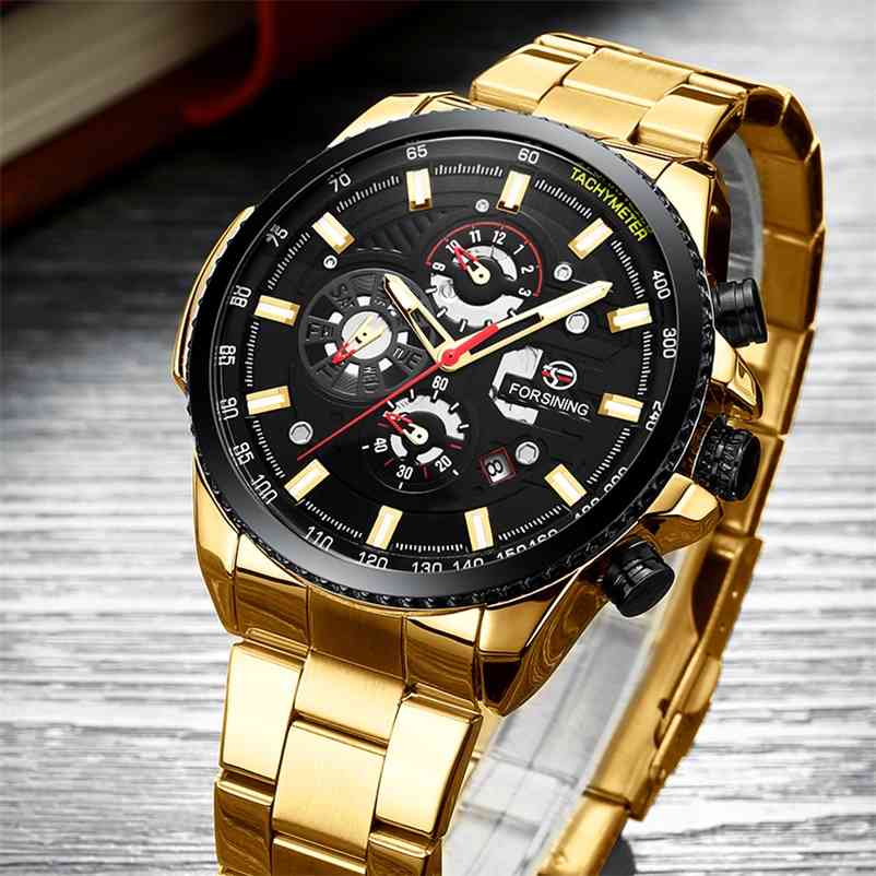 

Drop Forsining Top Brand Men Mechanical Watch Automatic Fashion Luxury Stainless Steel Male Clock Relogio Masculino 210608, Silver blue
