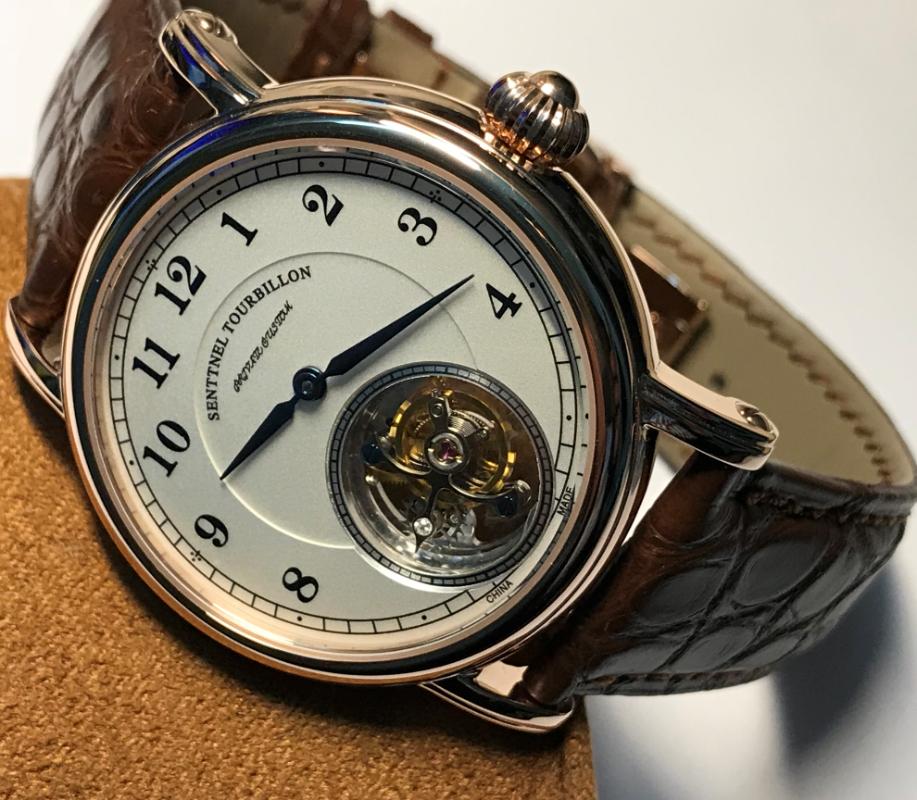 

Wristwatches Men's Watch Minimalist Dial Stainless Steel Sapphire Genuine Leather Strap Fashion Business Tourbillon Tianjin St8000