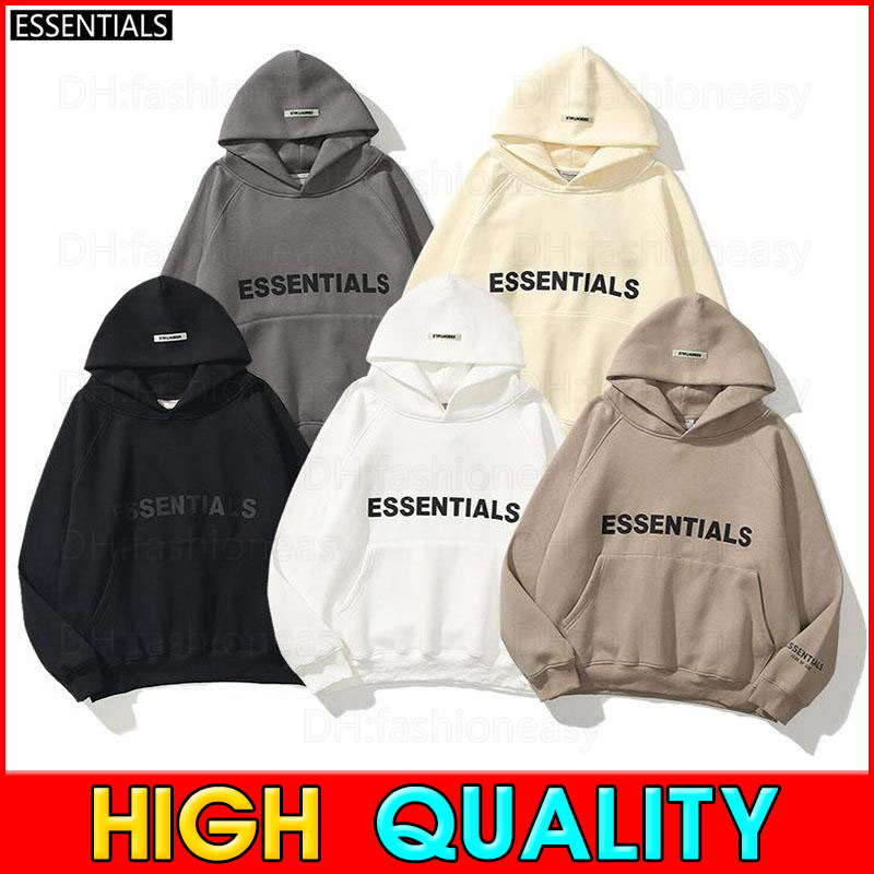 

Top quality designer hoodies Men Women cotton Leisure fashion trends fear of god fog essentials luxury designer mens tracksuit, Black