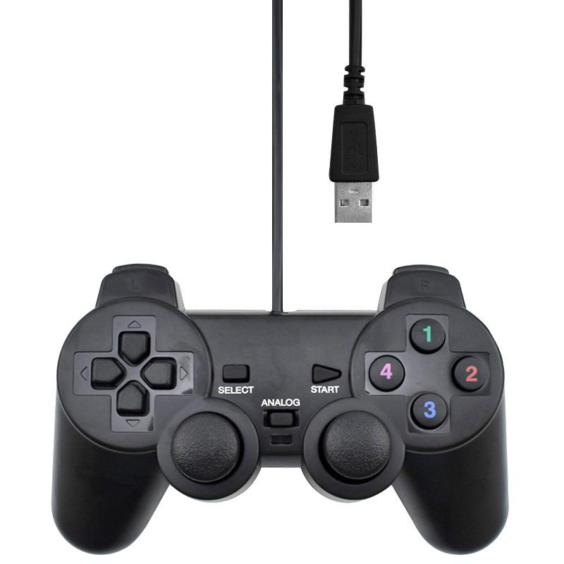 

Portable Game Players Classic Wired Handled USB Vibration Gamepa PC Controller For Computer Laptop WinXP/Win7/Win8/Win10 Vista Black Gamepad