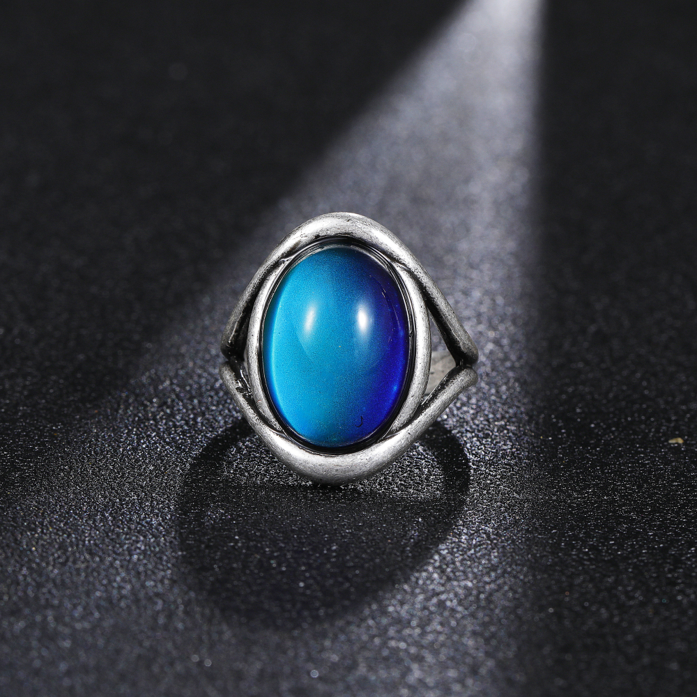 Antique Silver Plated Brass Mood Color Change Stone Ring for sale New Arrivals US Size 7 8 9 10-image-721016611