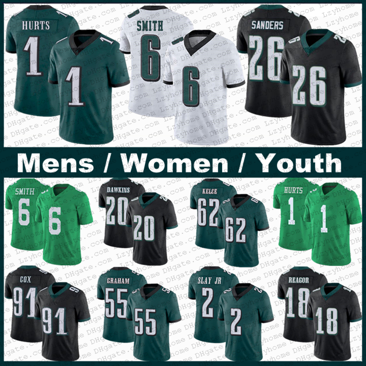 

6 DeVonta Smith 1 Jalen Hurts 18 Reagor 20 Brian Dawkins Football Jerseys 26 Miles Sanders 62 Jason Kelce 2 Darius Slay 91 Fletcher Cox Zach Ertz Brandon Graham Mailata, My store(lzyhome)