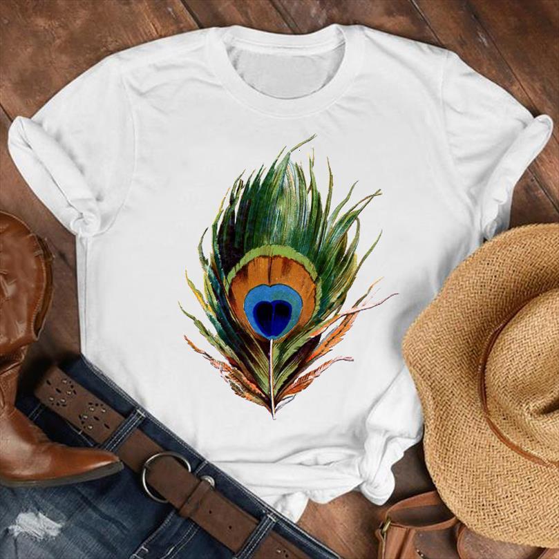 

men lady feather vintage mens cute camisas mujer fashion clothes female print t tee graphic, White;black