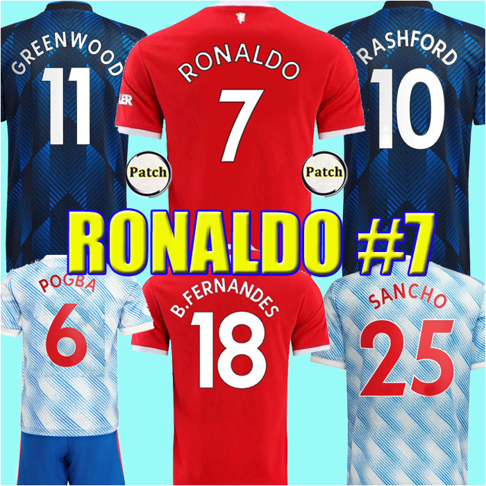 

2021 RONALDO Manchester soccer jersey VARANE UNITED SANCHO POGBA MARTIAL UTD VAN DE BEEK FERNANDES RASHFORD GREENWOOD football shirt Man Kids Kits maillot, Home