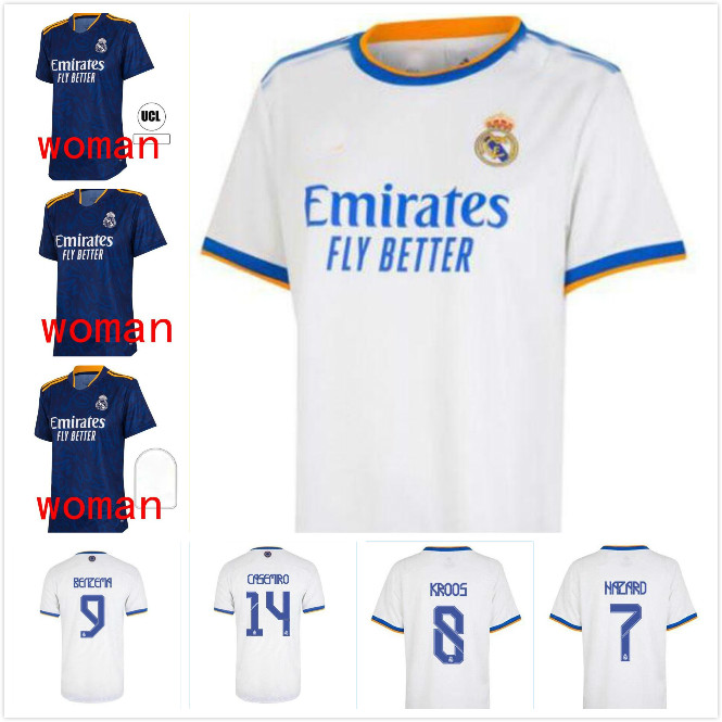 

Women REAL MADRID jerseys 21 22 soccer football shirt ALABA HAZARD SERGIO RAMOS BENZEMA ASENSIO MODRIC MARCELO camiseta t 2021 2022 fourth, Black