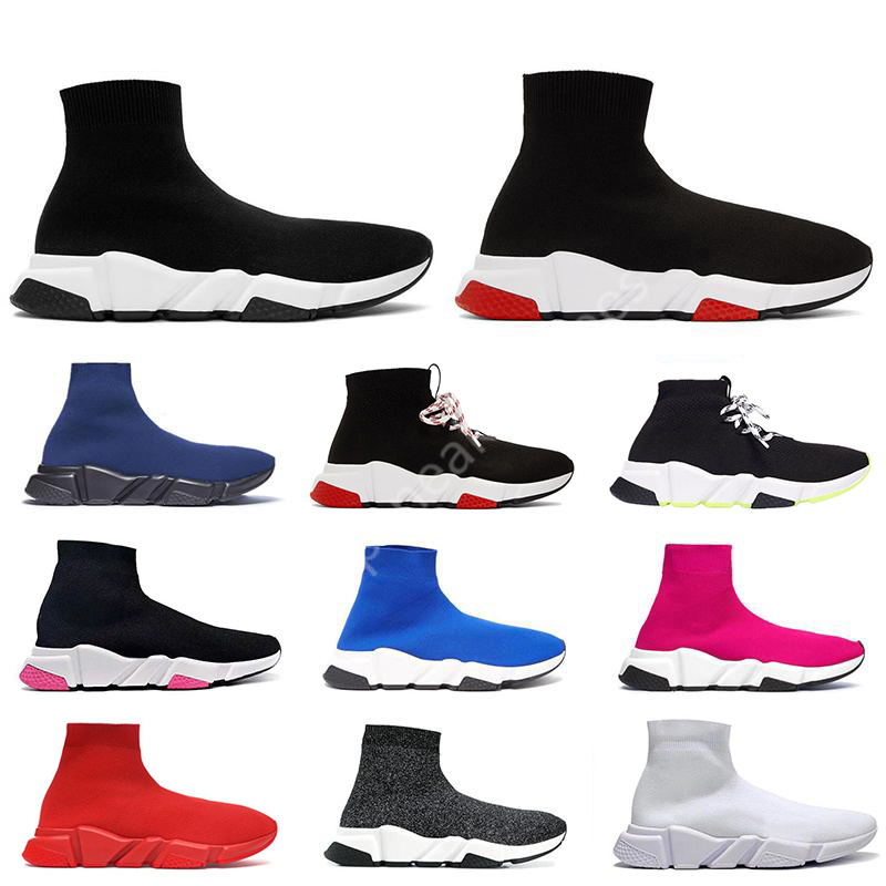 

sock casual shoes sneakers for men women high triple Black Red White Beige Pink Cristal Clearsole mens fashion Outdoor sports tennis trainers EUR 36-45, Shoes box