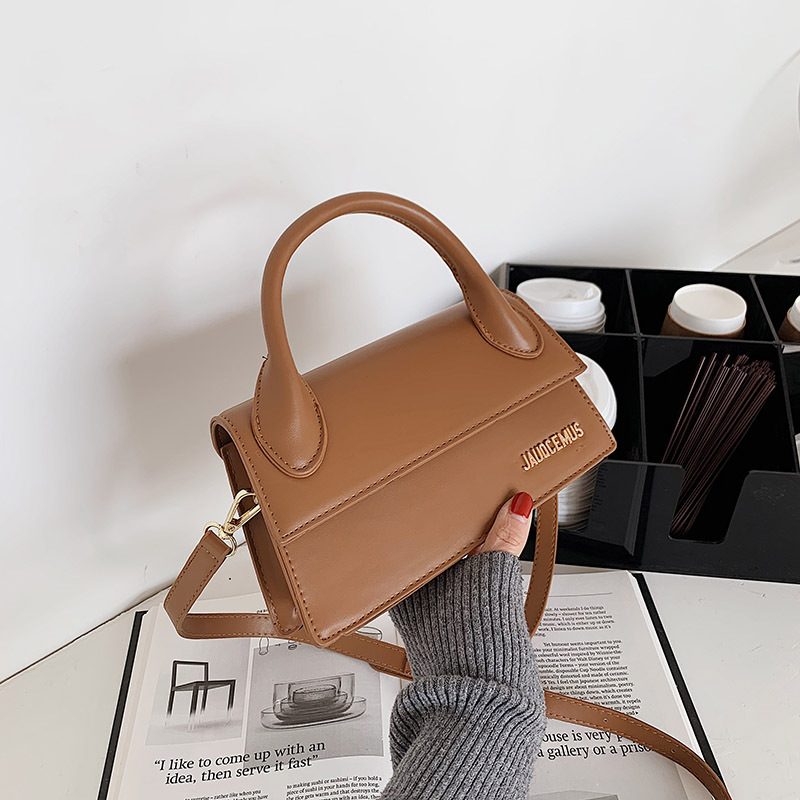 

High Quality Handbag Simple Solid Color Small Bag Women's 2021 Net Red Single Shoulder Bags Korean Soft Leather Portable Messenger Handbags