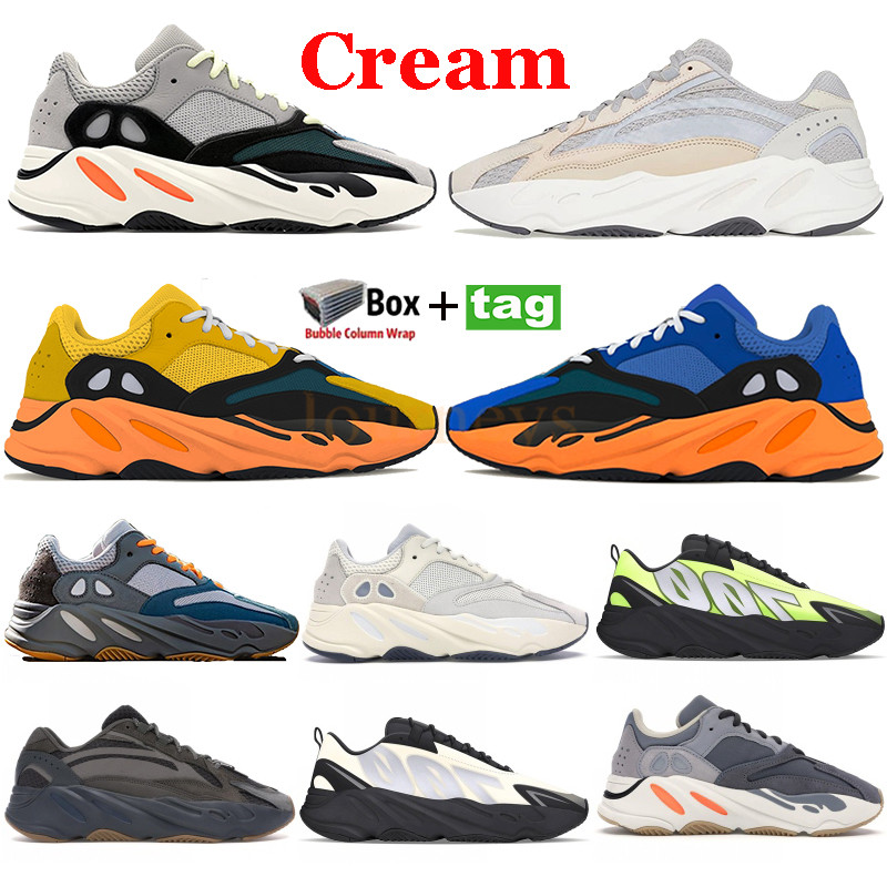 

Cream 700 Running Shoes Bright Blue Sun Men Women Sneakers OG Solid Grey mauve Vanta Triple Black Graffiti pink yellow Trainers with box, No.31- bubble wrap packaging