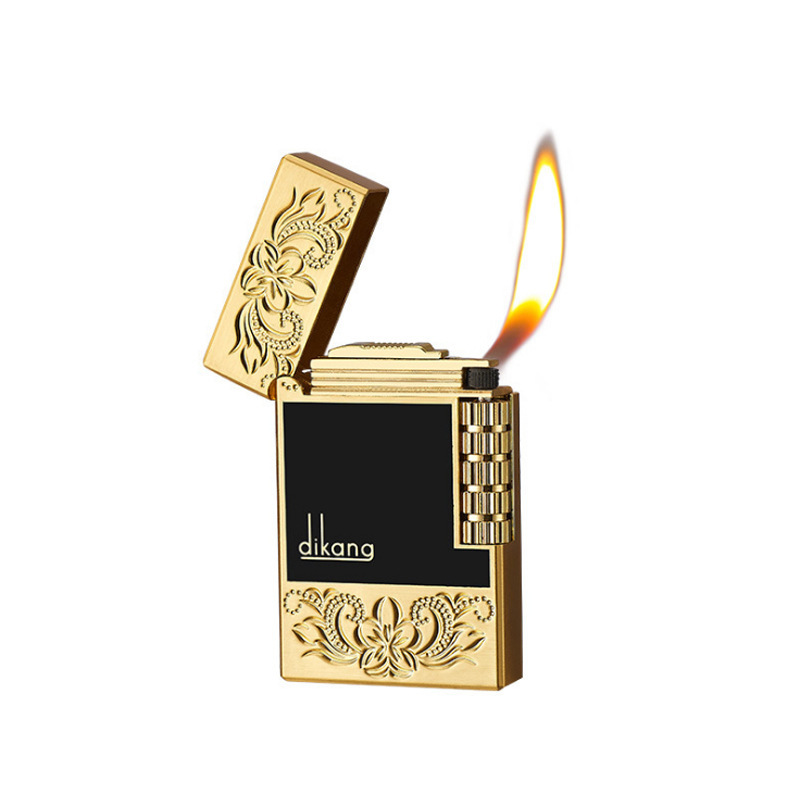 High Quality Free Fire Ping Bright Sound Torch Lighter Metal Flint Turbo Grinding Wheel Lighter Butane Gas Cigarette Cigar Lighter Inflated-image-561345946