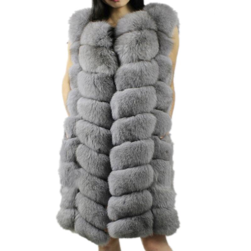 

Women's Fur & Faux Lisa Colly 90CM Winter Warm Fashion Women Import Coat Vests Thick Vest Long Jacket, Black