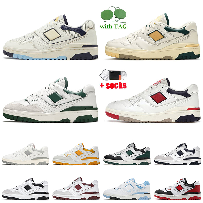 

Mens Designer Shoes Woman Rich Paul B550 550 Platform Sneakers White Aime Leon Dore Green Yellow Grey Sea Salt Black OG BB550 Casual Sneakers With Socks, B11 white green 36-45