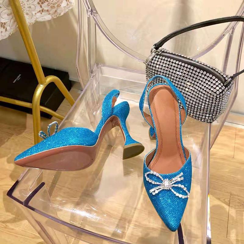 

2021 designer fashion design women's sandals crystal shining decoration luxury gives you extraordinary enjoyment, Blue