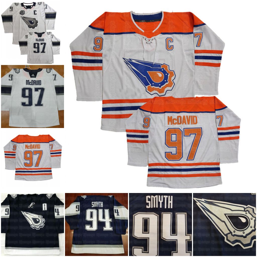 

Vintage 97 Mcdavid 94 Ryan Smyth Hockey Jerseys Edmonton Oilers Koho Men's Oil Gear Navy Jersey Sewing Custom Any name and code Size S-4XL, Custom name and number