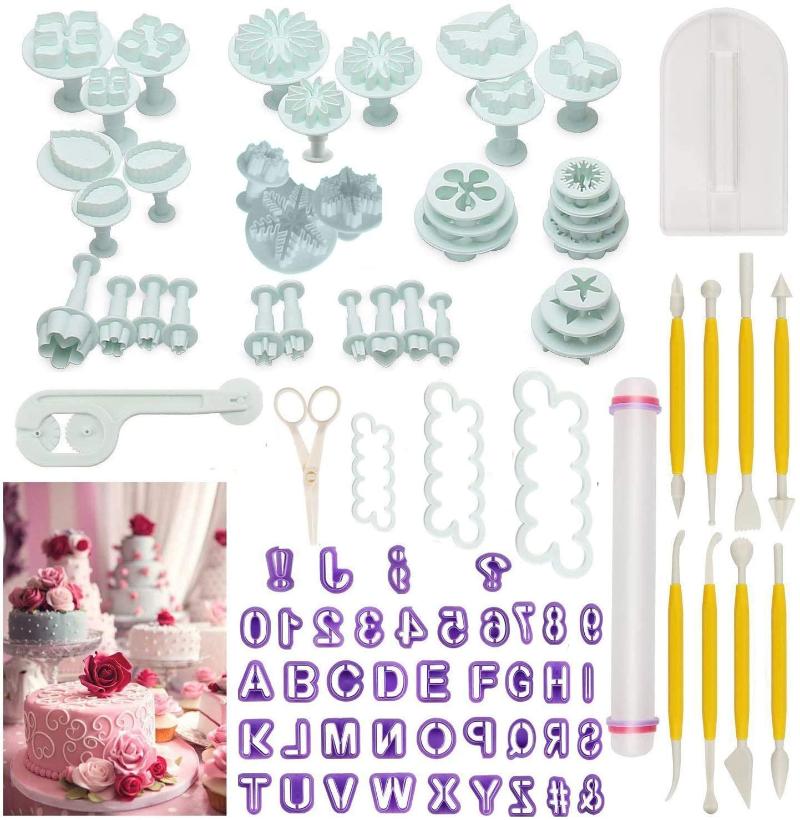 

Baking Moulds Cake Tools 90pcs Fondant Mould Sugarcraft Alphabet Letters Cutters Decorating Icing Modelling Tool Kit R