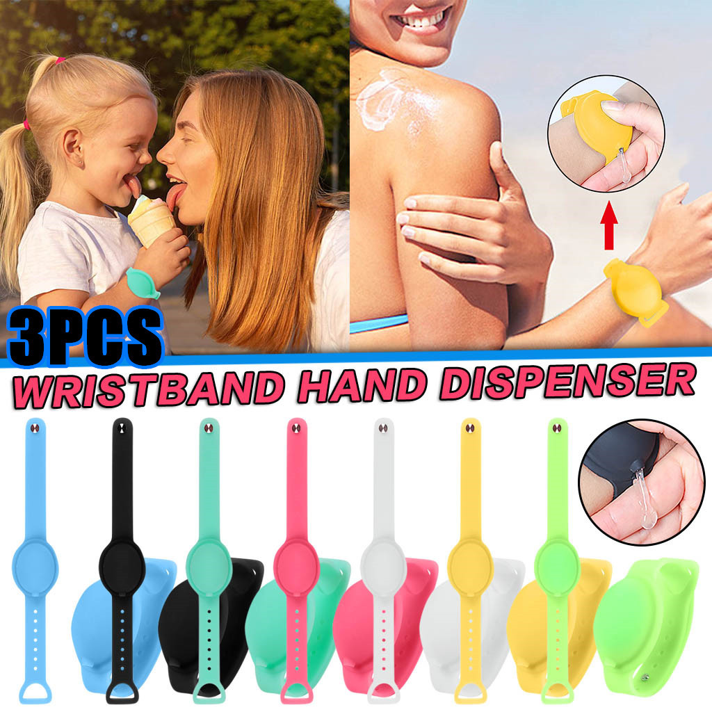 

Free Usps 8~10Days 3pc Adult Fashion Wristband Liquid Outdoor Wristband Hand Dispenser Disinfectant Handwash Gel This Wearable Wrist Wrap