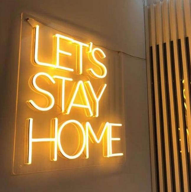 

Let Stay Home Custom Neon Sign, Hands Light Led Sign For Wall, Wall Decor, Lamp