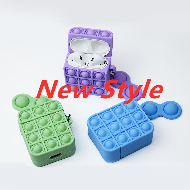 

Earphone Case for AirPods 1/2 Apple Wireless Headphone Reliver Stress Toys Push it Bubble Silicone Cases AirPods Pro Protective Cover