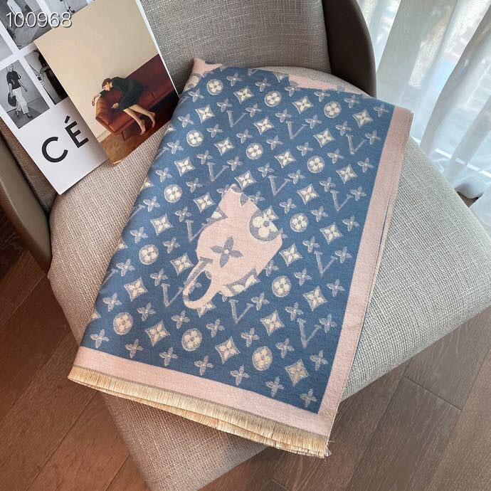 

Designer cashmere high-end soft thick classic printing men and women's top quality fashion scarf 180*65CM, Blue;gray