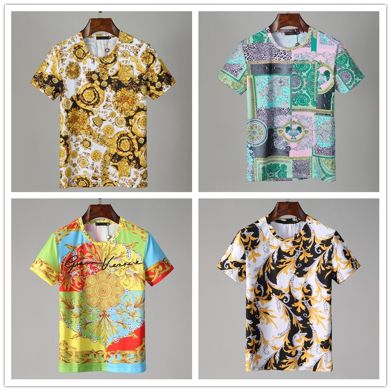 

Summer Mens short sleeve t shirt Top quality printing Polos Fashion Printed Patchwork Plaid T-shirts Men Clothes Tshirts, White;black