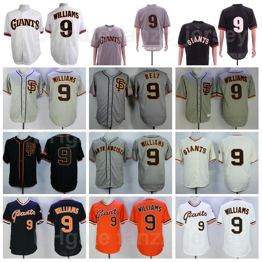 

Men Retro Baseball 9 Garrett Williams Jersey 1989 Vintage Team Color Cooperstown Flexbase Cool Base Pullover Embroidery And Sewing Retire Black White Orange Grey