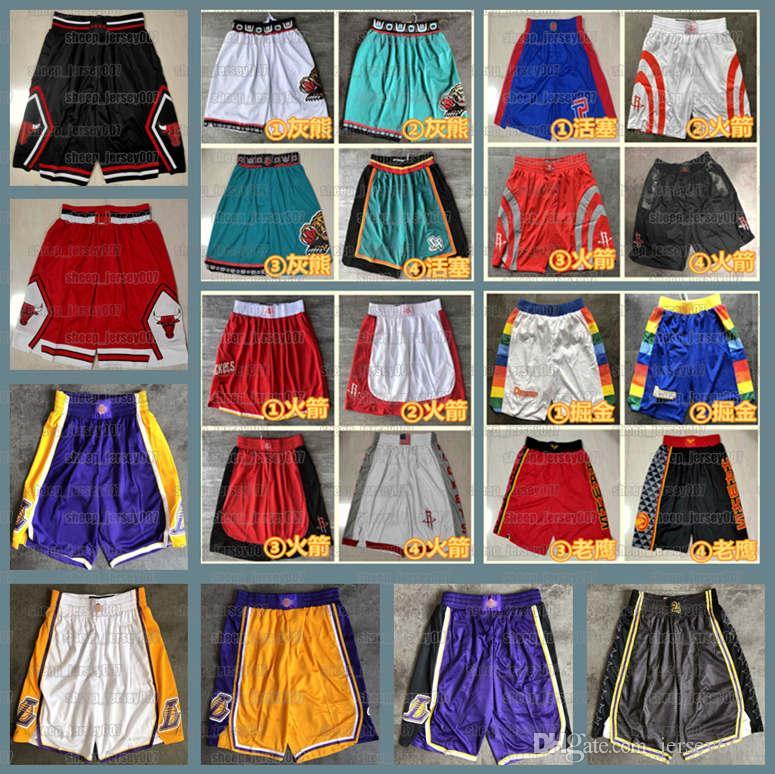 

Mens 2021 team 76er Basketball Shorts Pistons Nuggets Heat Stitched Pocket Short Los Angeles Lakers Sweatpants, Black