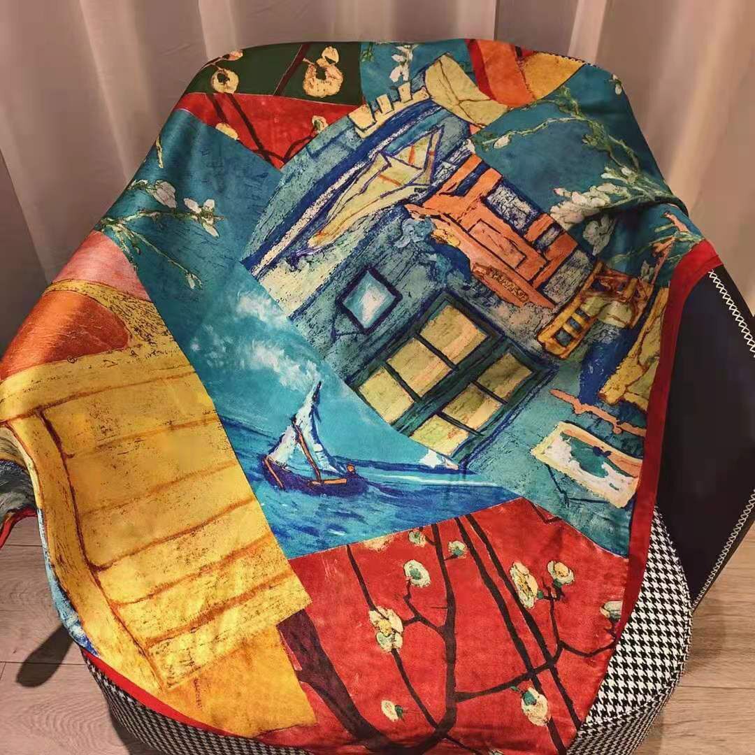 

2021 Fashion scarves real silk scarf Keep warm high-grade scarfs style accessories simple Retro for womens