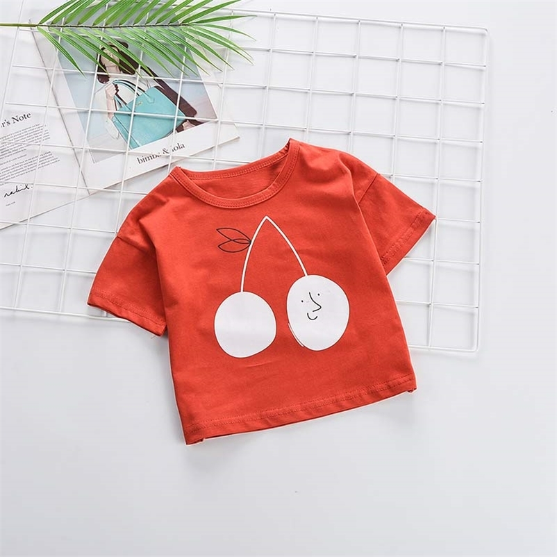 

Kids Fashion T-shirts Summer Girls Boys Cartoon Tops Toddler Baby Cool Outfit Children Shirts Clothing 1 5Y 210429, Ah581red