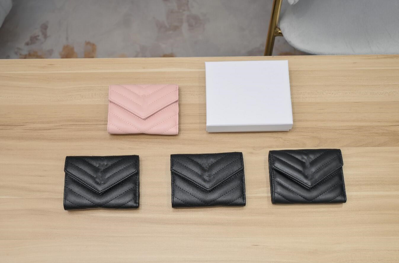 

Fashion Selling Classic wallet Women Top Quality Full Leather Luxurys Designer bag Gold and Silver Buckle Coin Purse Card Holder With box, G606-pink