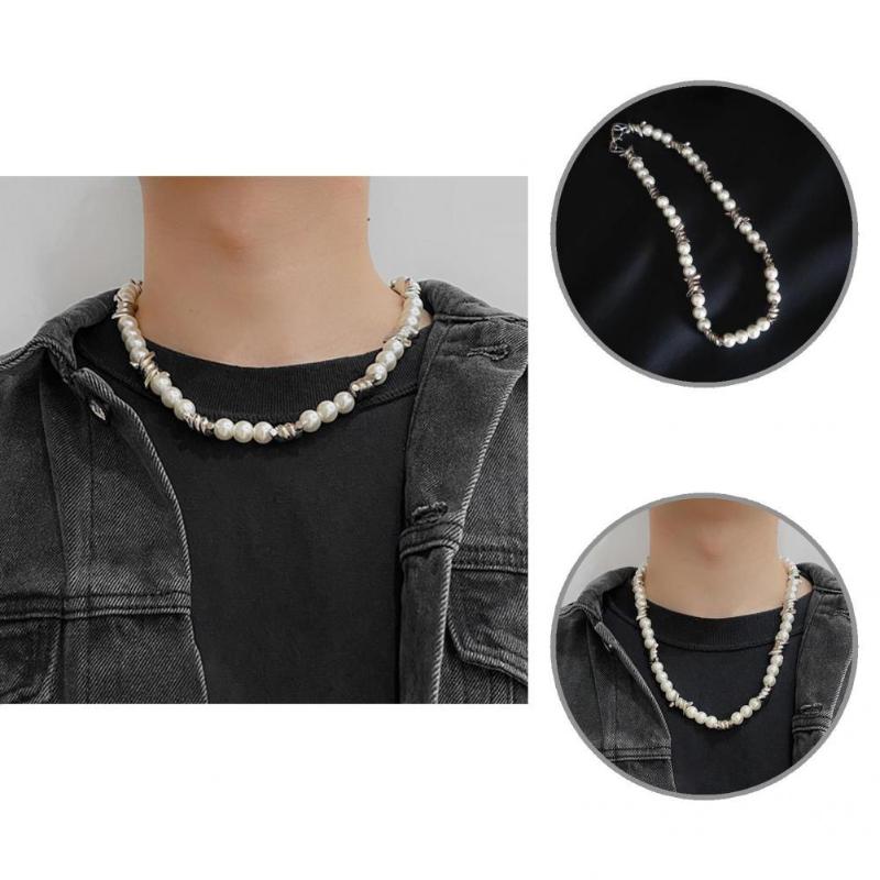 

Chains Couple Necklace Allergy Free Silver Color Anti-fade Unisex Jewelry Supplies