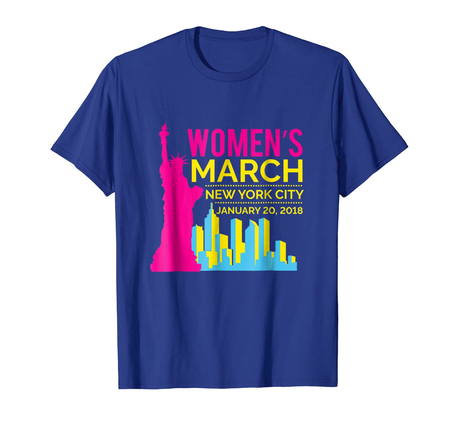 

women's march nyc january 20 2018 tee shirt, White;black
